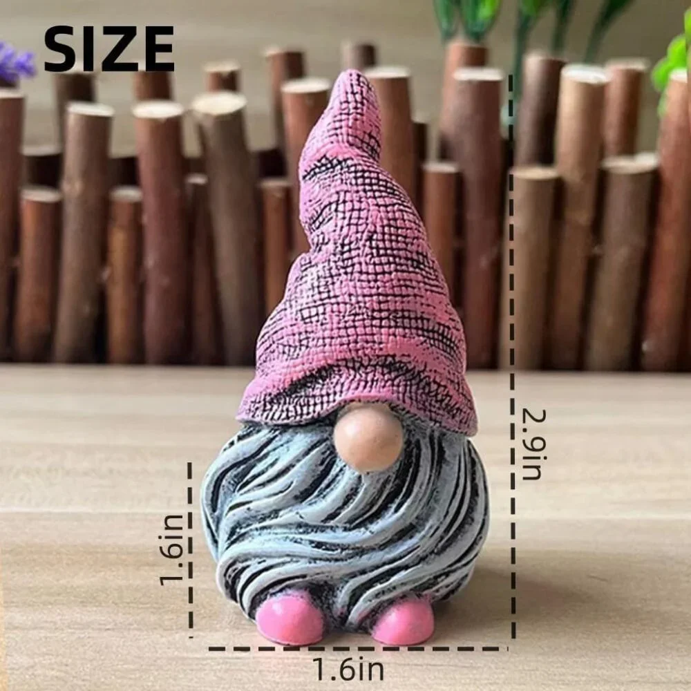 Whimsical Mini Gnome Figurines - 5-Piece Set for Indoor and Outdoor Use